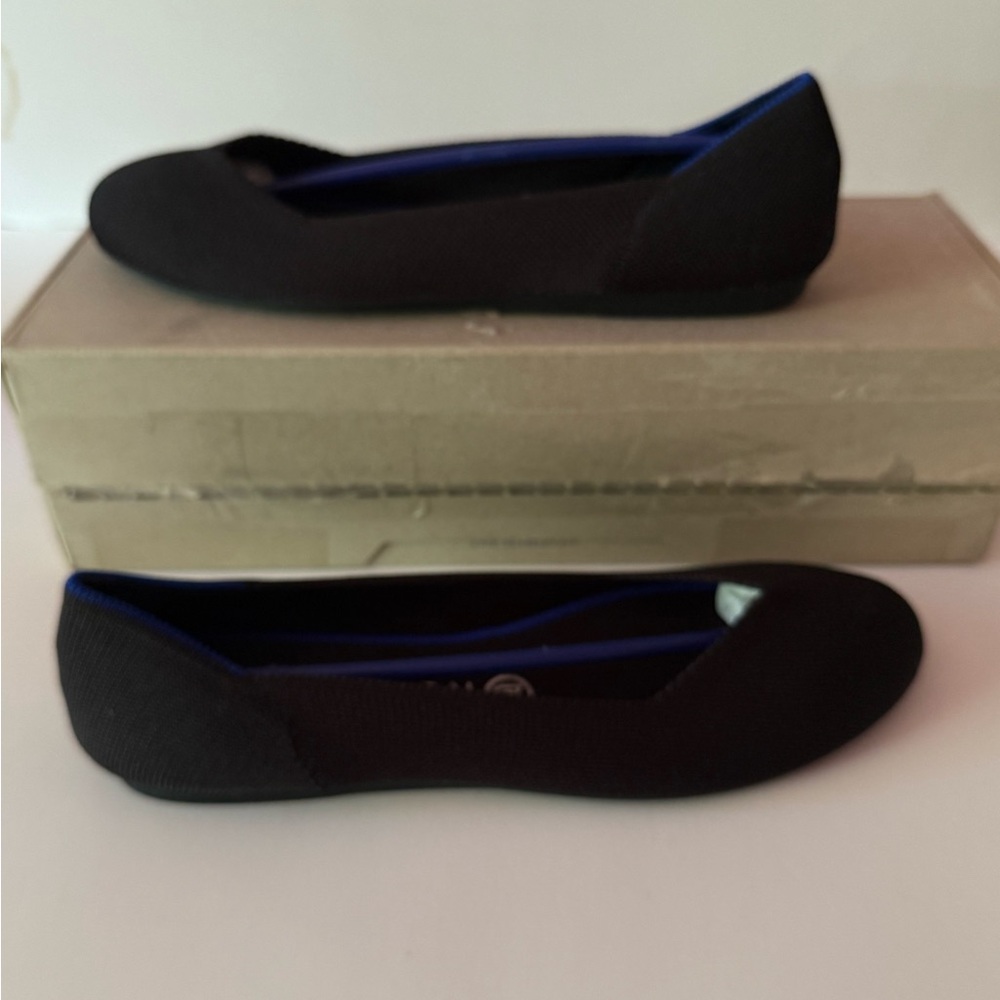 Rothy's Round Toe Black Solid Women's Ballet Flats Size 9 New In Box